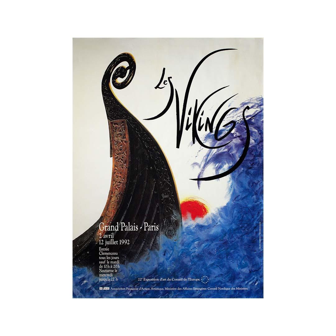 1992 Original poster exhibition “Les Vikings” held at the Grand Palais in Paris - Print by Unknown