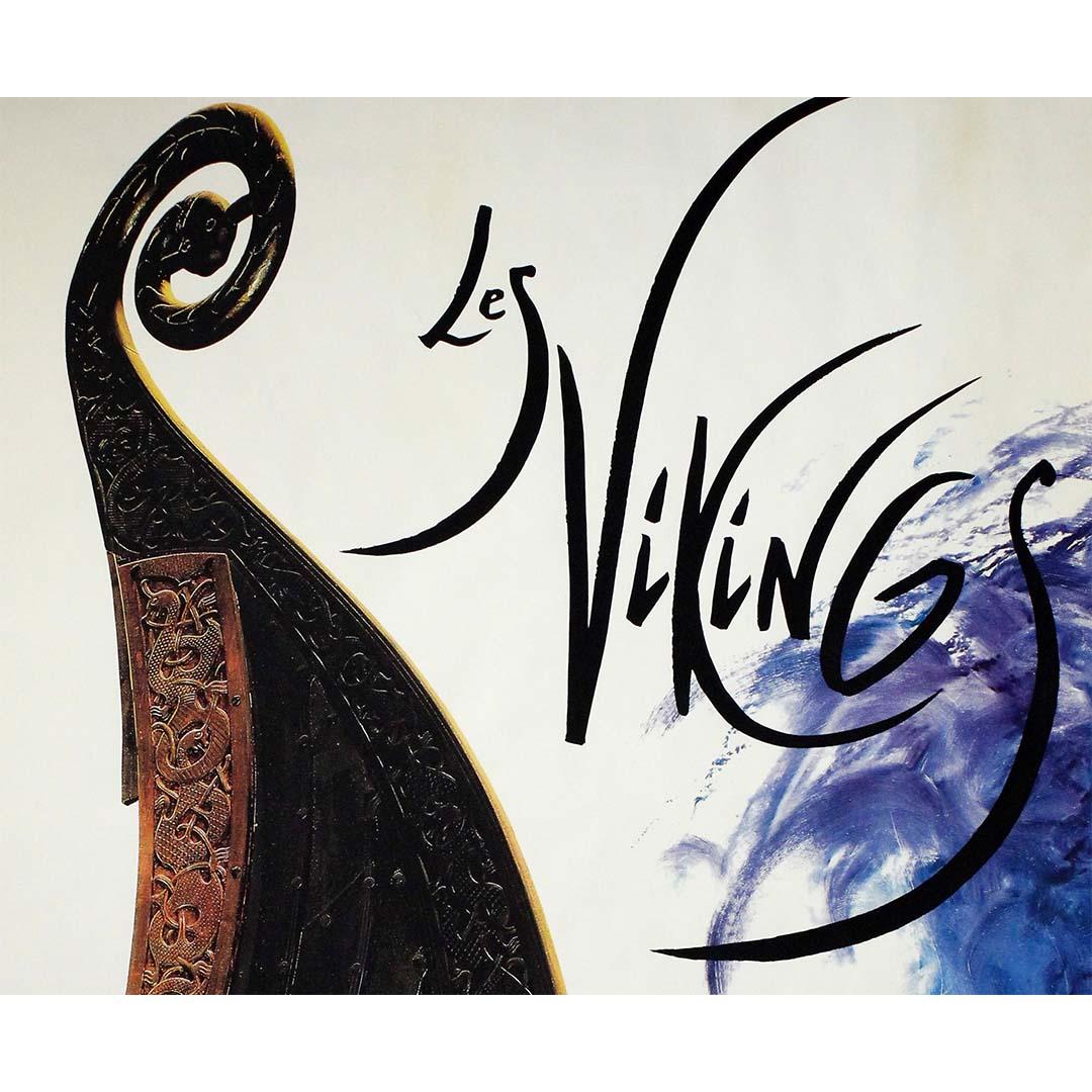1992 Original poster exhibition “Les Vikings” held at the Grand Palais in Paris - Purple Print by Unknown