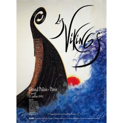 1992 Original poster exhibition “Les Vikings” held at the Grand Palais in Paris