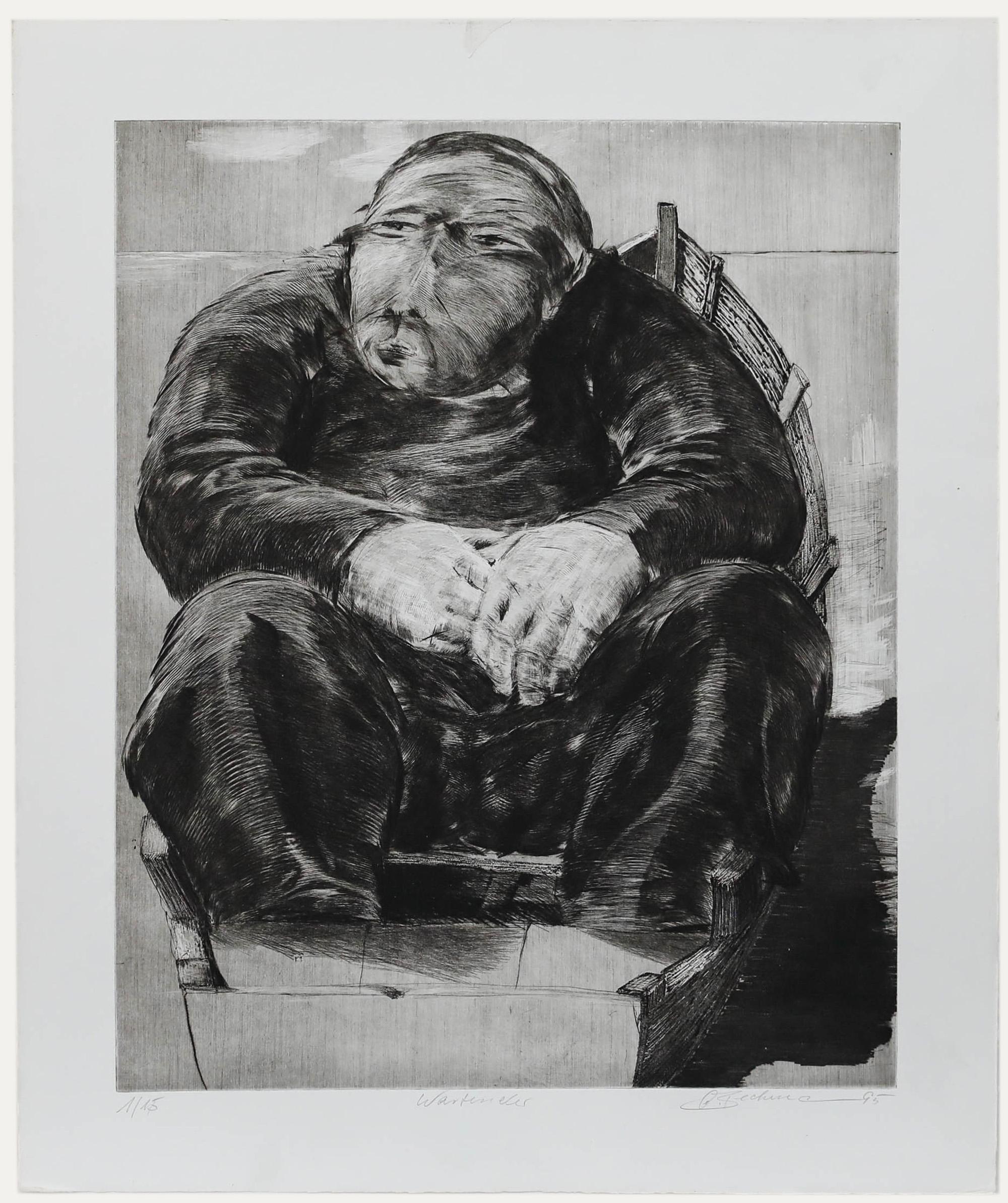 1995 Gravure - Le vieil homme dans le bateau