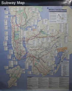 Vintage 1999 Unknown 'MTA New York City Subway' Multicolor Offset Lithograph