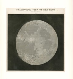 19th-C. Telescopic View of the Moon