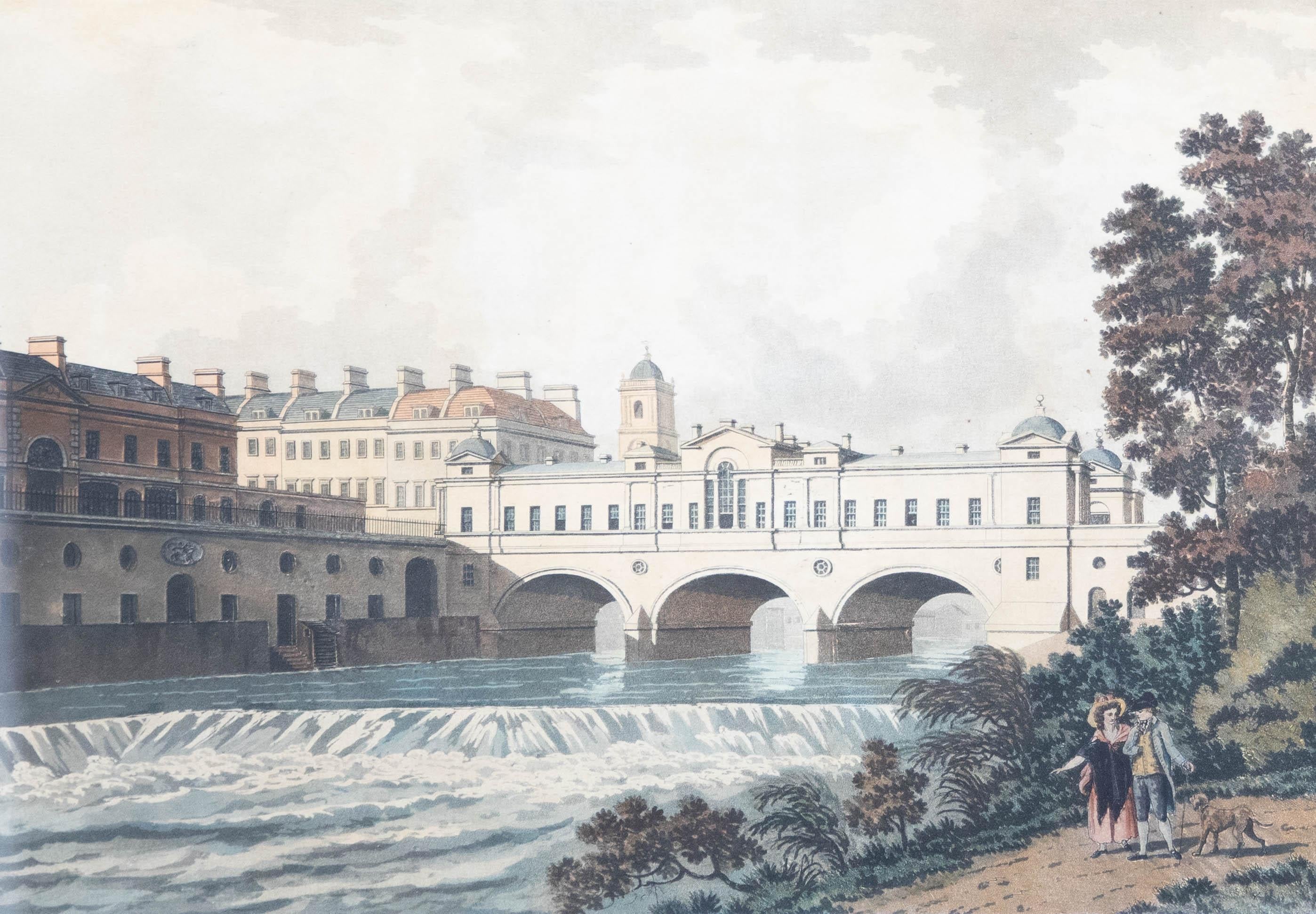 19th Century Aquatint - A View of Pulteney Bridge - Print by Unknown