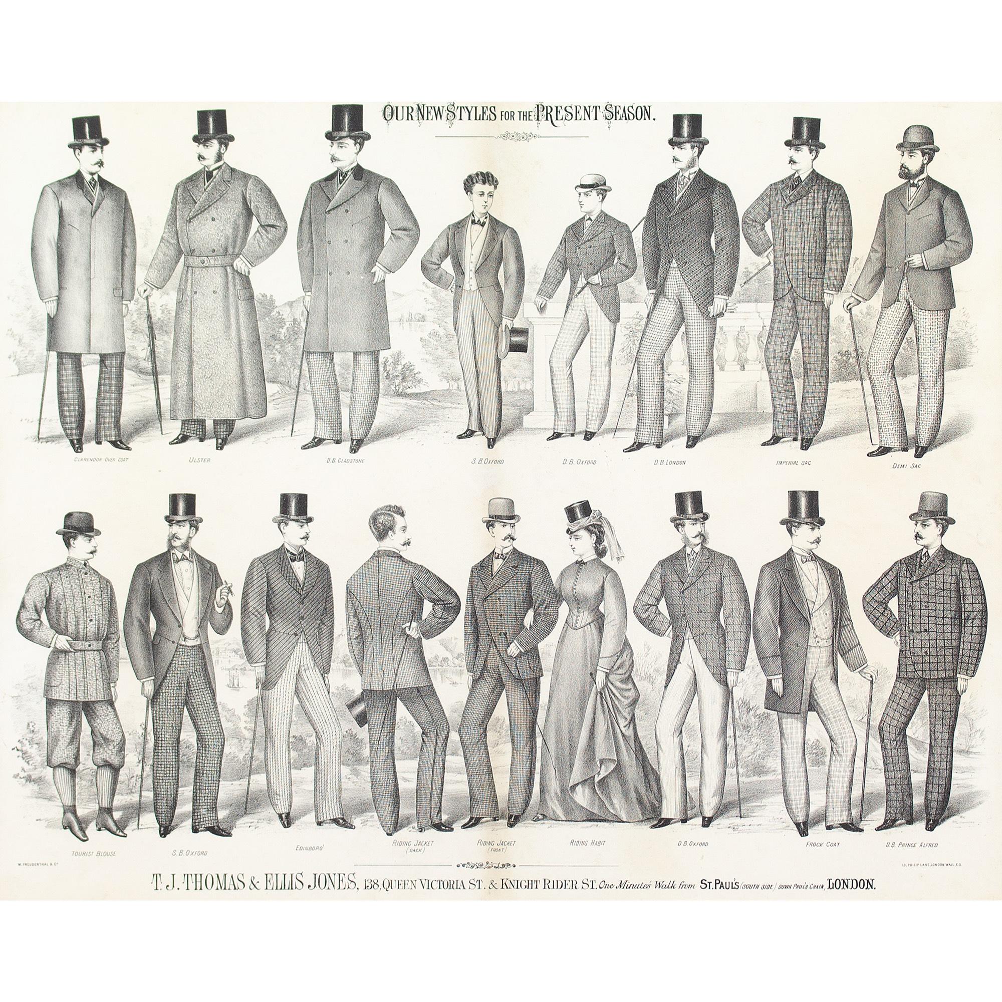 19th-Century Fashion Advertising, Our Styles For The Present Season, Lithograph - Print by Unknown