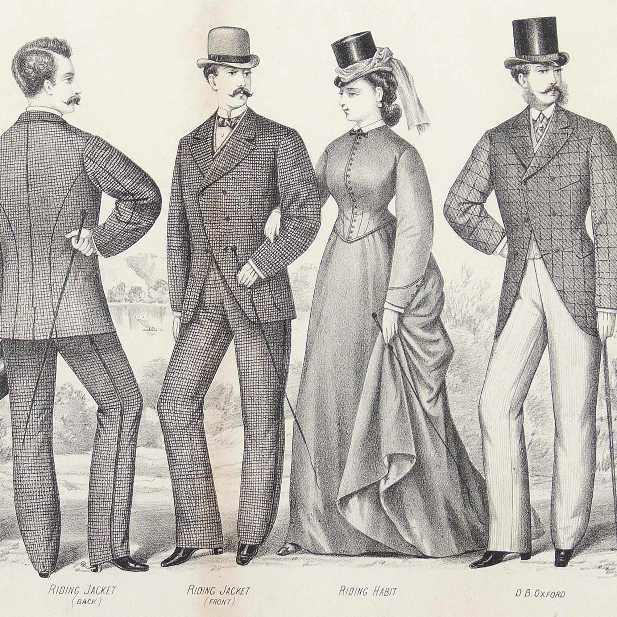 19th-Century Fashion Advertising, Our Styles For The Present Season, Lithograph For Sale 1