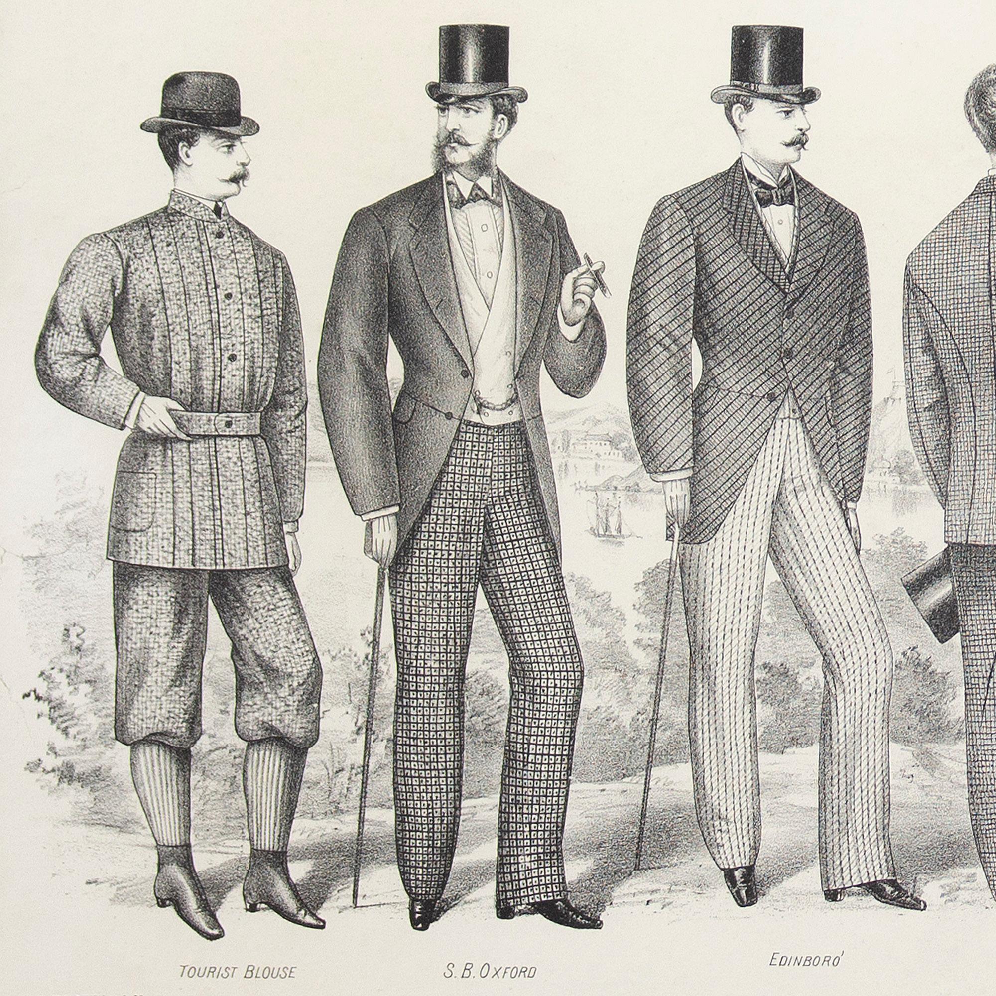19th-Century Fashion Advertising, Our Styles For The Present Season, Lithograph For Sale 3