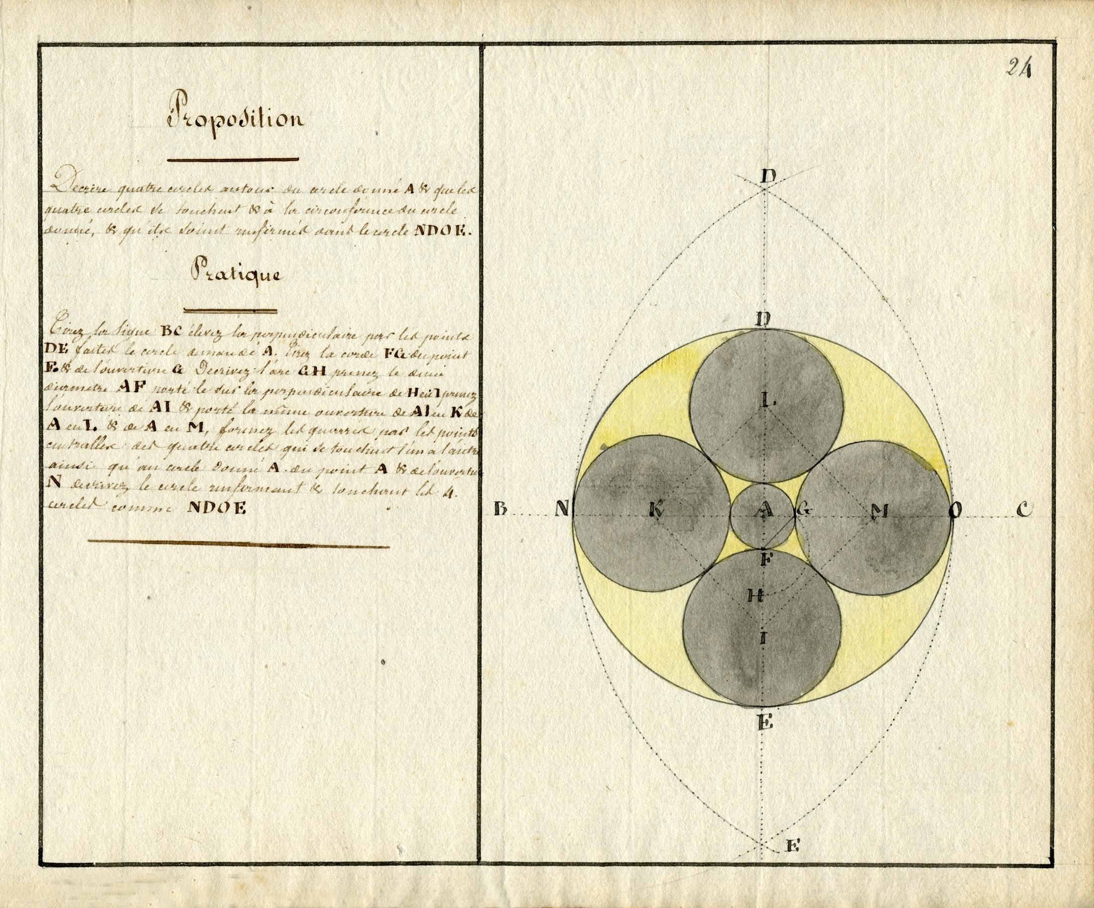 Unknown Print - 19th Century French Geometry Manuscript 11