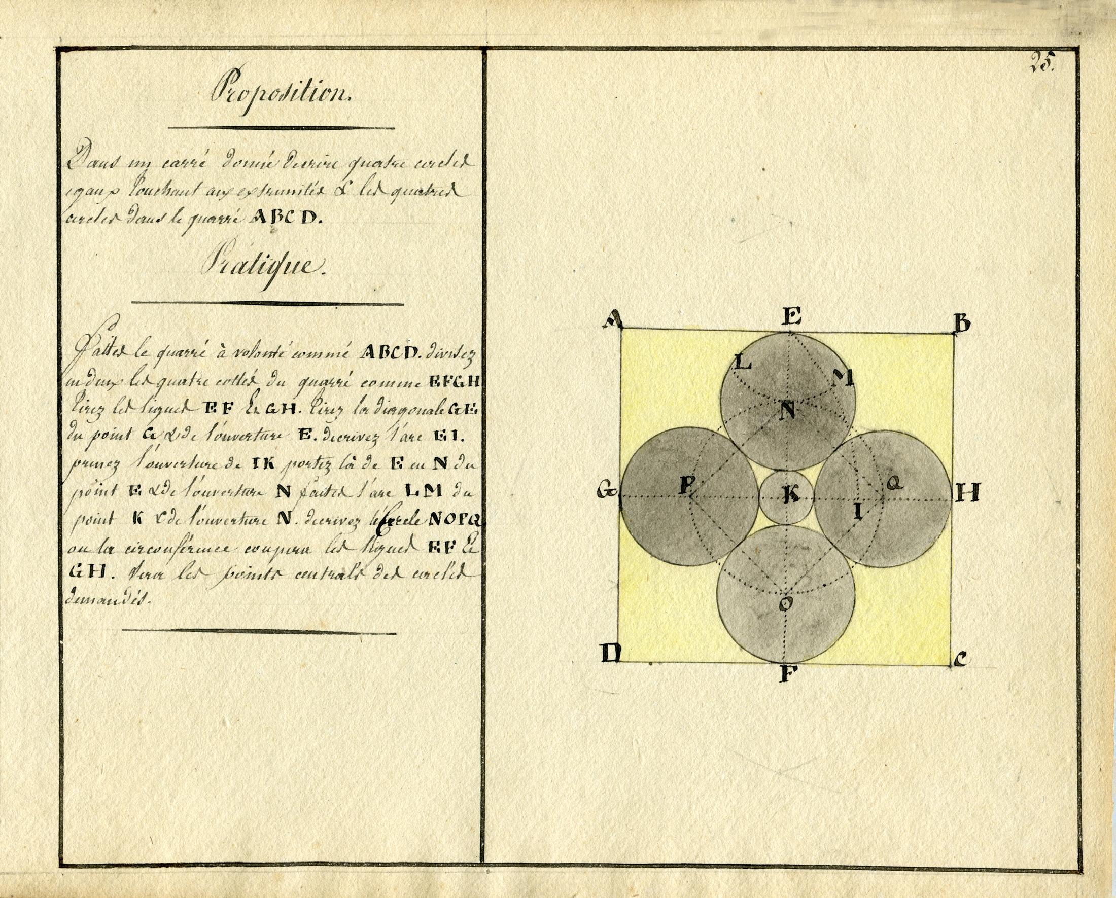 Unknown Print - 19th Century French Geometry Manuscript 12