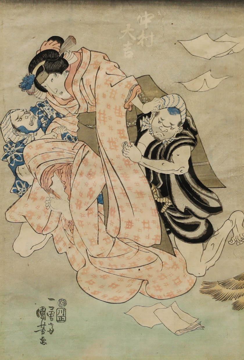 19th Century Japanese Woodblock - Discarded Lovers - Print by Unknown