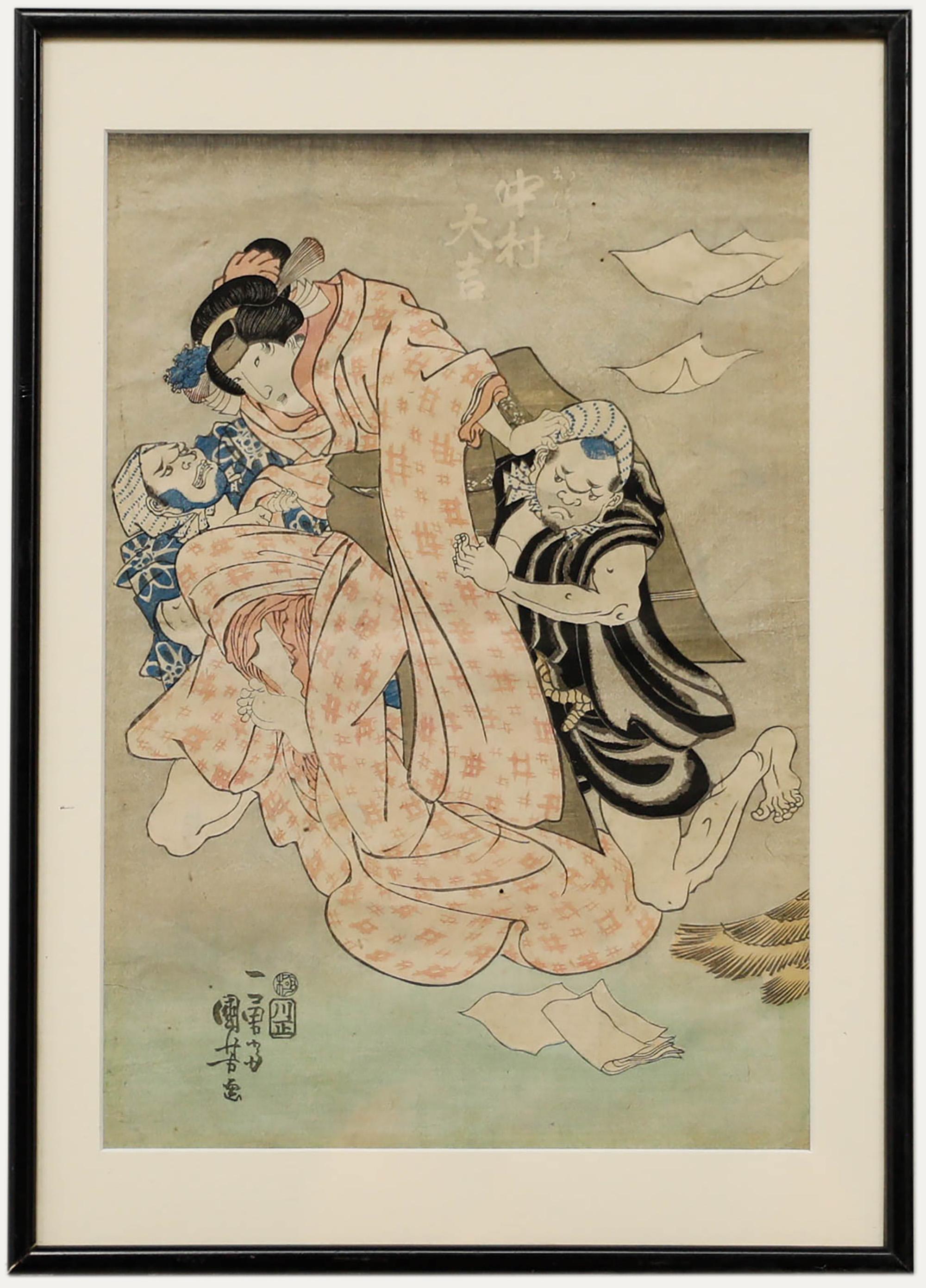 Unknown Figurative Print - 19th Century Japanese Woodblock - Discarded Lovers