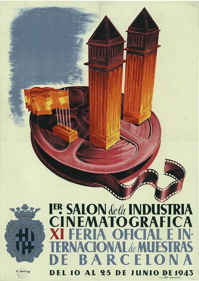 Affiche de cinématographie originale 1er Salon Industria Cinematografica