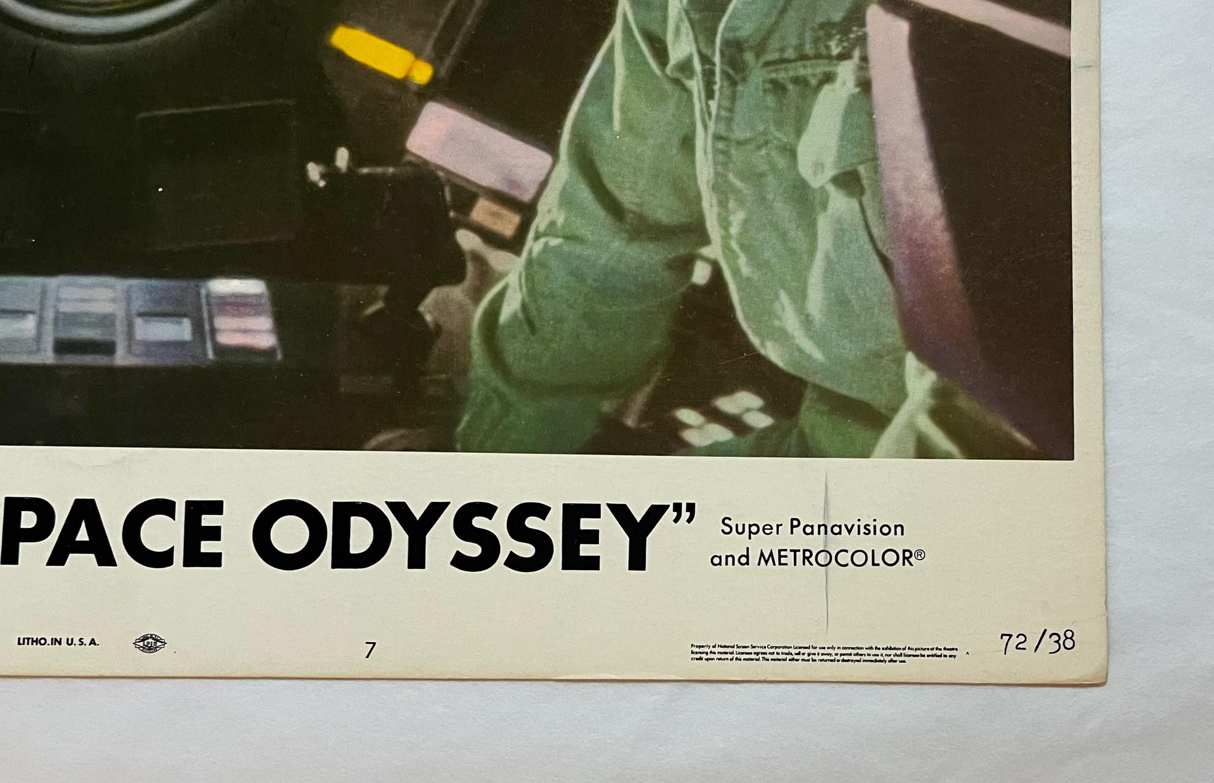 2001: A Space Odyssey - Original 1968 Lobby Card #7

Vintage 2001: A Space Odyssey Lobby Card: 
After uncovering a mysterious artifact buried beneath the Lunar surface, a spacecraft is sent to Jupiter to find its origins: a spacecraft manned by two