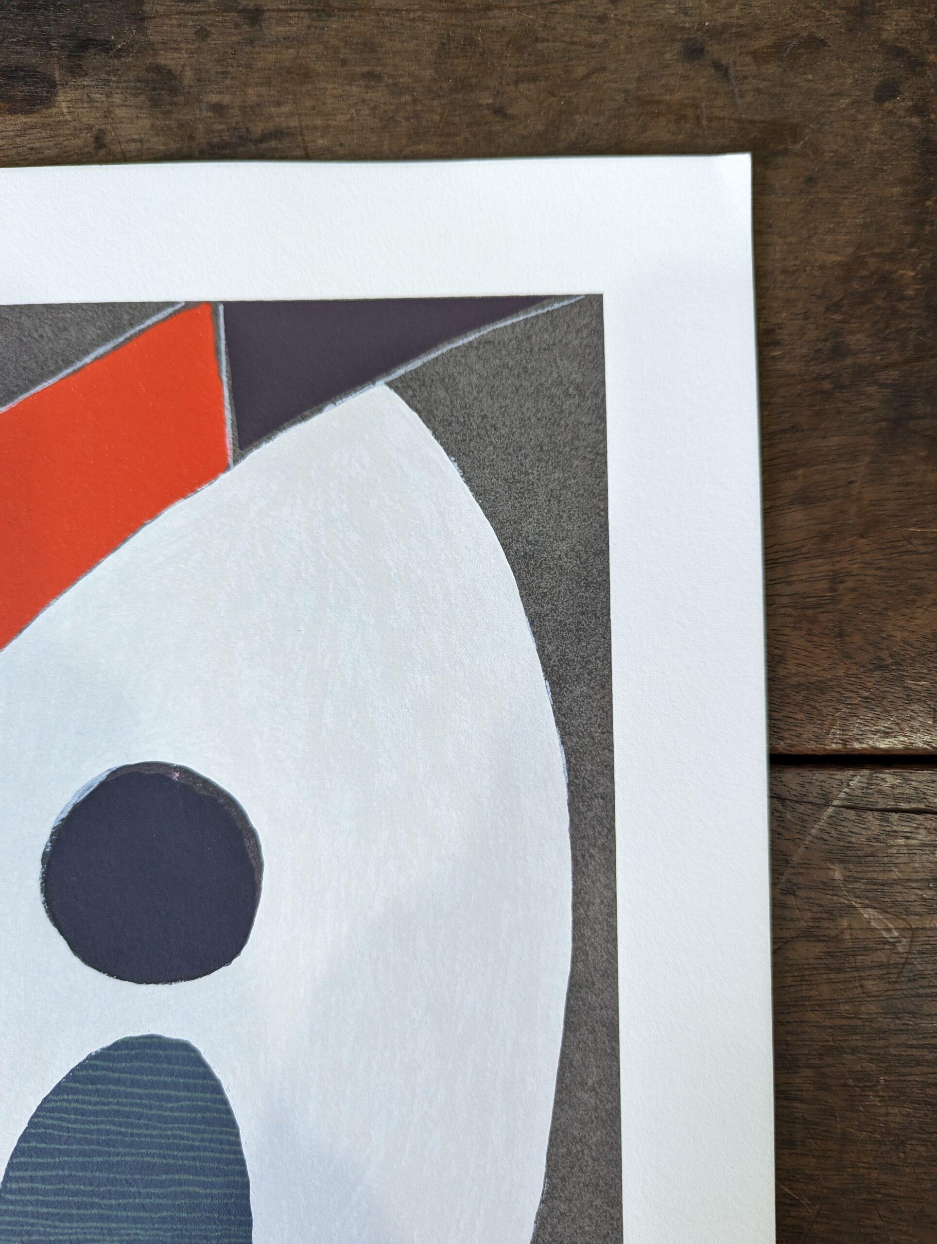 20th Century Abstract Signed Lithograph by Mary Anne Rose - Colour Composition - Gray Abstract Print by Unknown