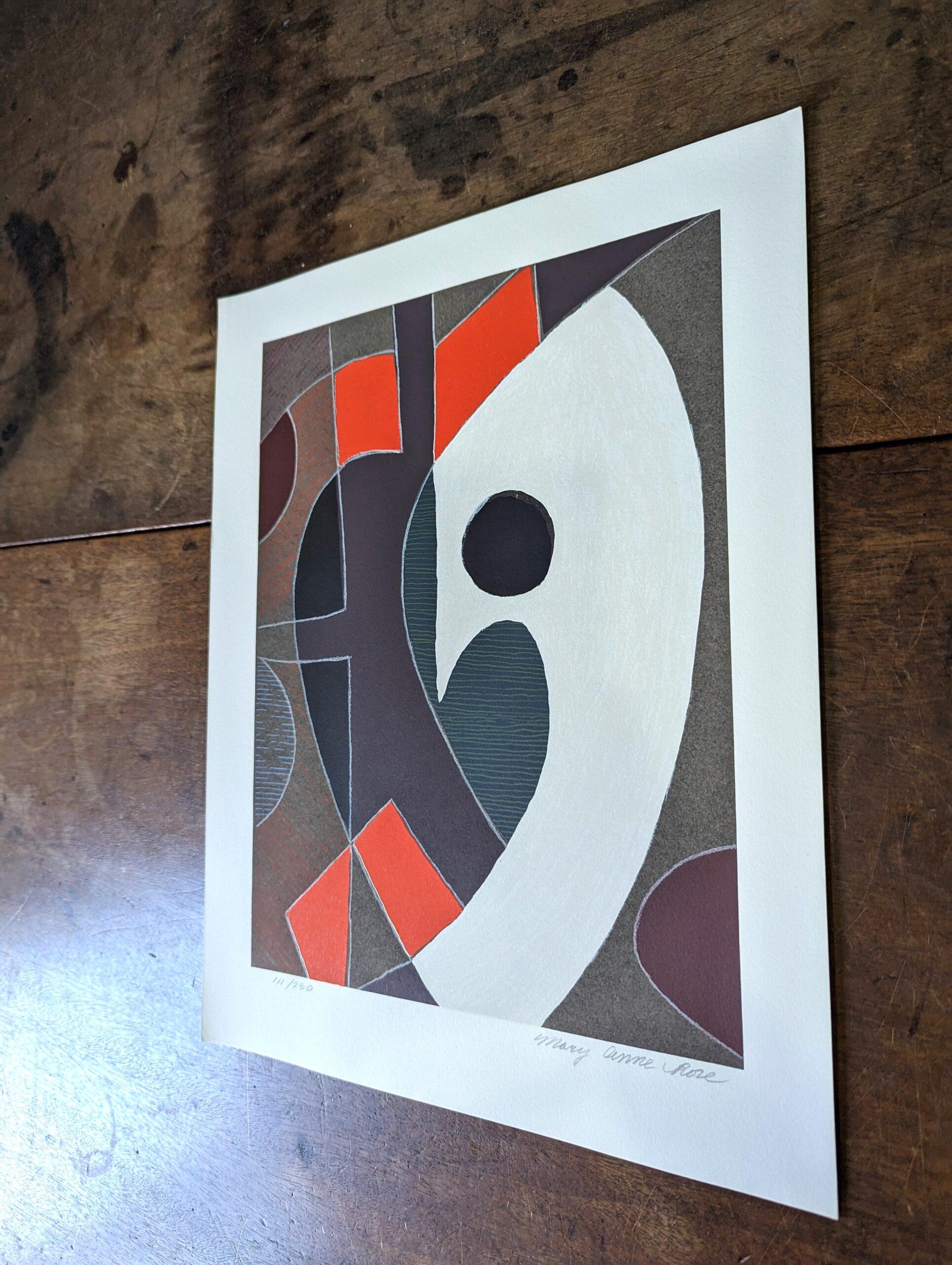20th Century Abstract Signed Lithograph by Mary Anne Rose - Colour Composition For Sale 4