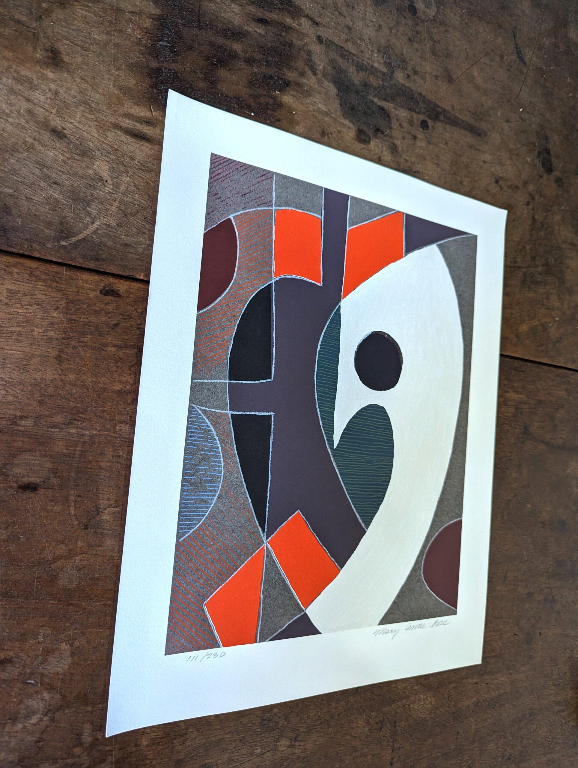 20th Century Abstract Signed Lithograph by Mary Anne Rose - Colour Composition For Sale 5