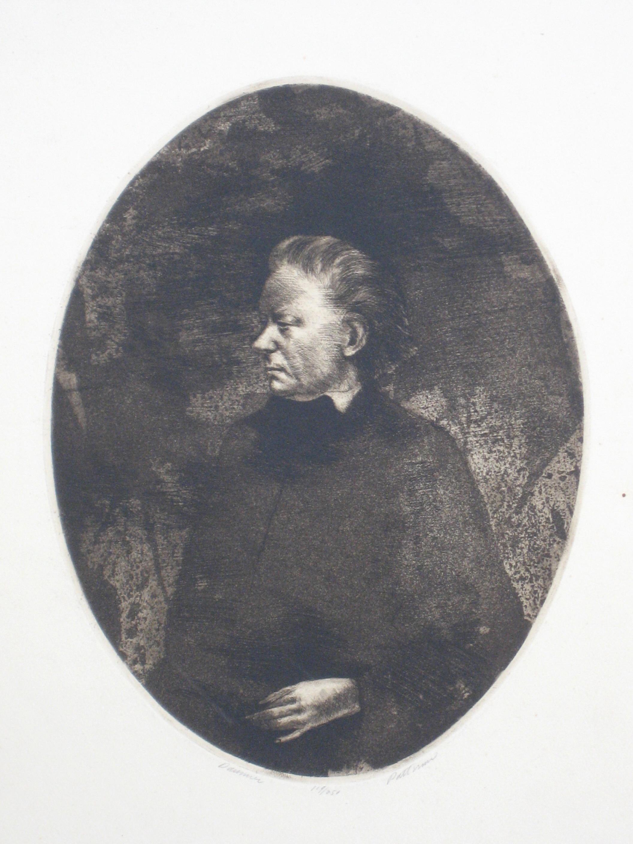 20th Century Etching of a Classic Side Profile Portrait - Print by Unknown