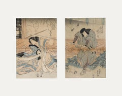 20th Century Japanese Woodblock - Warriors