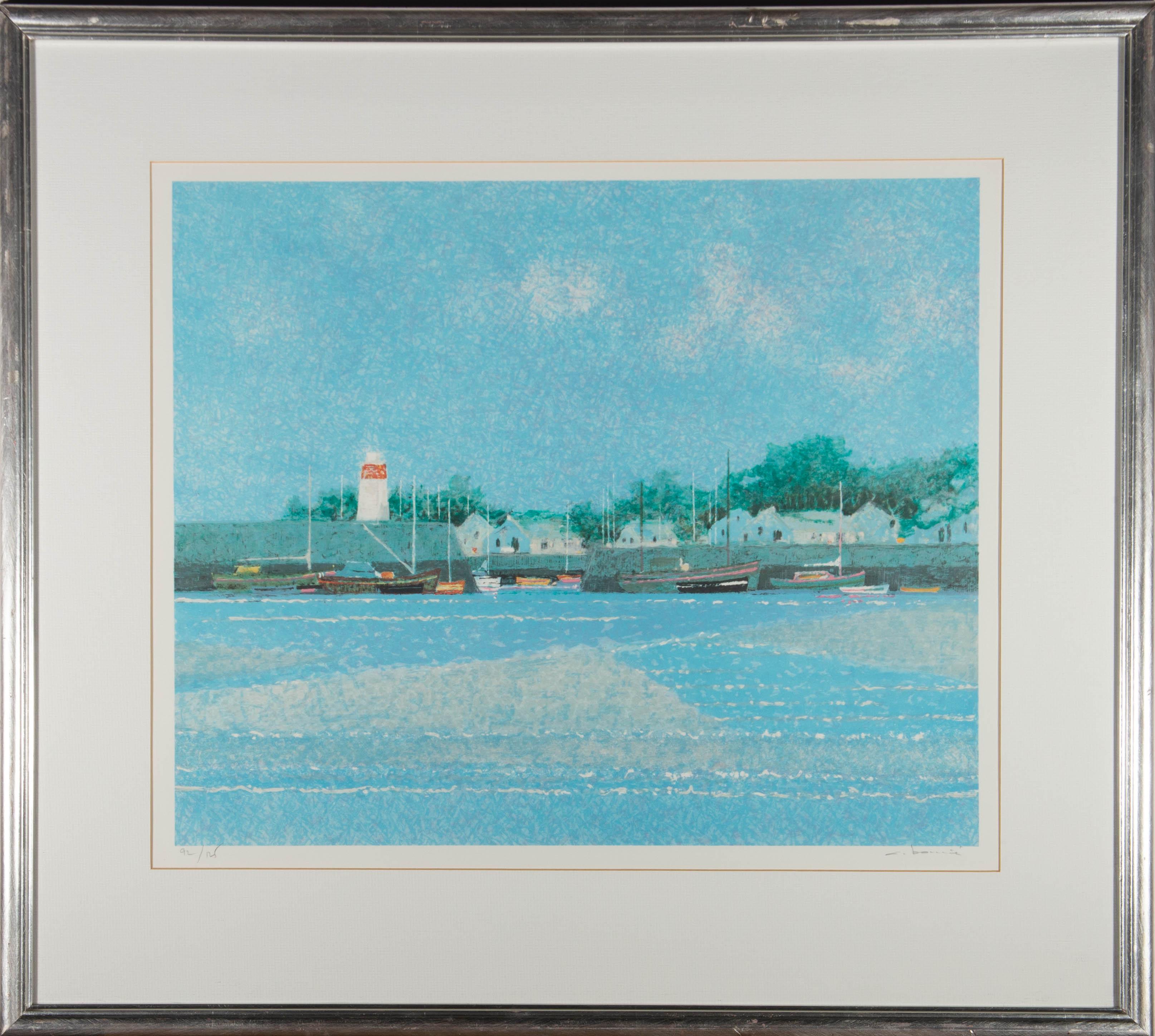 Unknown Figurative Print - 20th Century Silkscreen - Blue Harbour