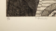 3 Friends, Surrealist Etching by Peter Paone