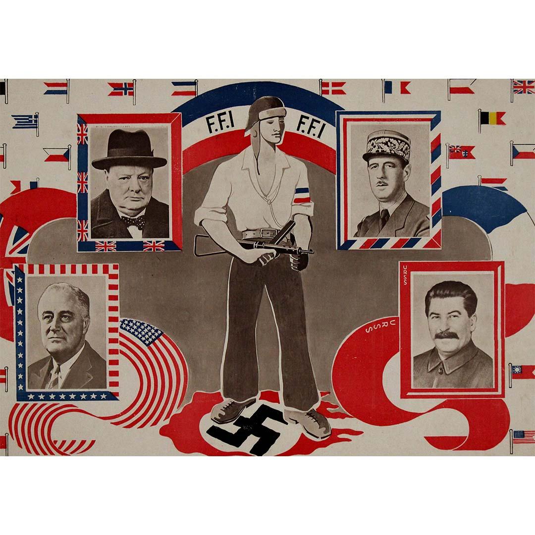 40s original poster to support the French Forces of the Interior (F.F.I.) For Sale 2
