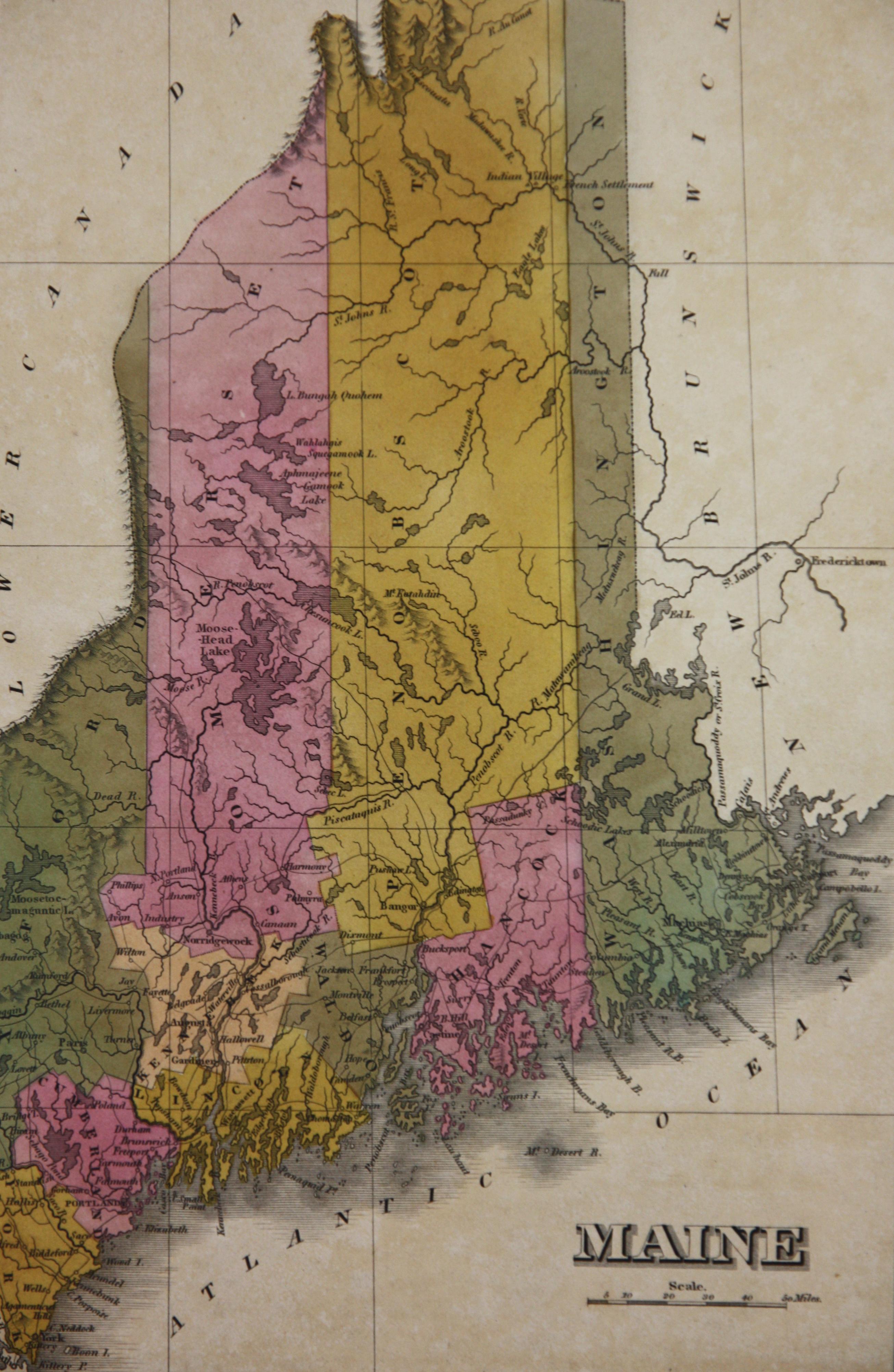 6, 19th Century hand-colored maps printed by Anthony Finley of Philadelphia 1824 For Sale 6