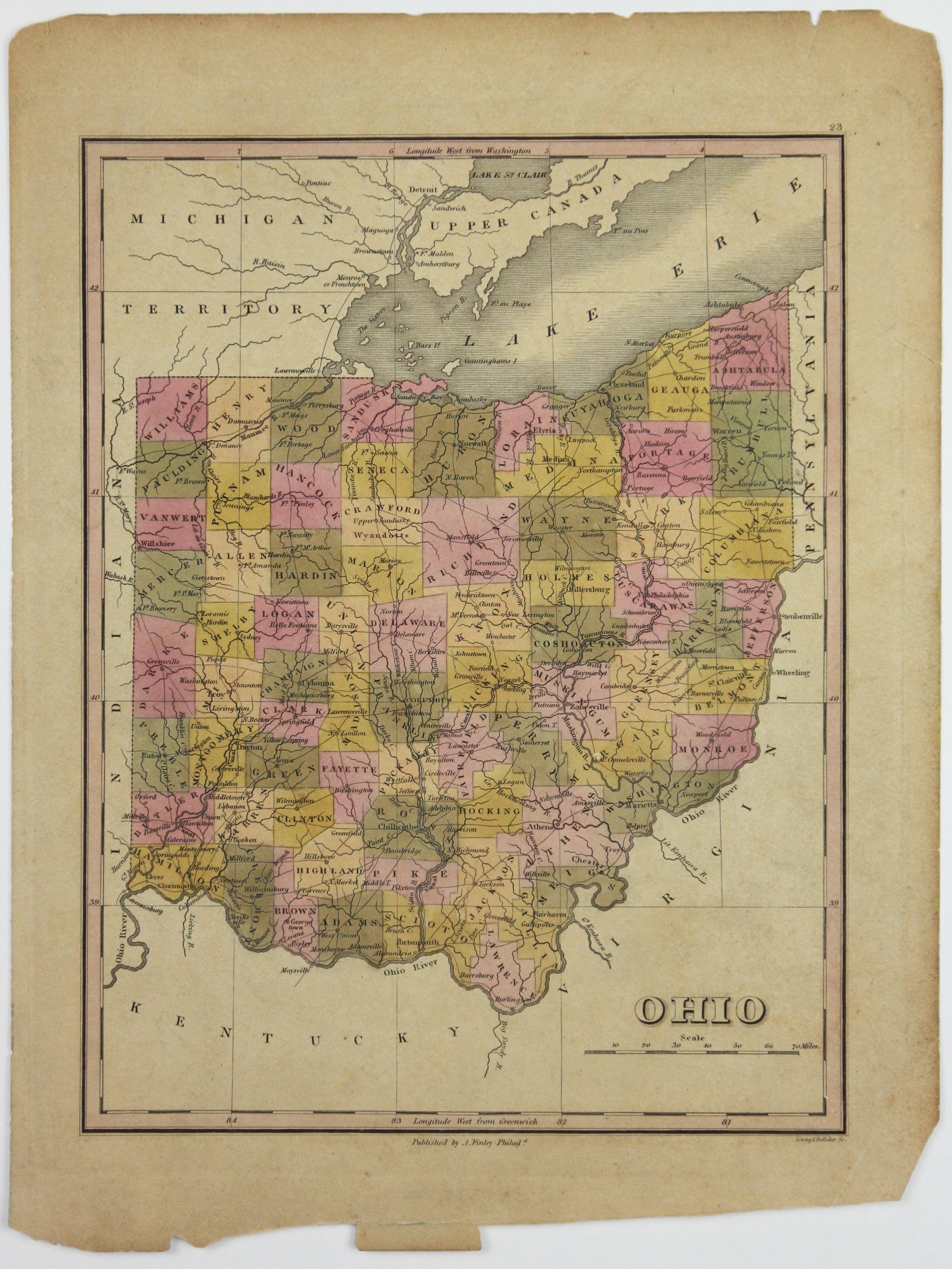 6, 19th Century hand-colored maps printed by Anthony Finley of Philadelphia 1824 For Sale 3