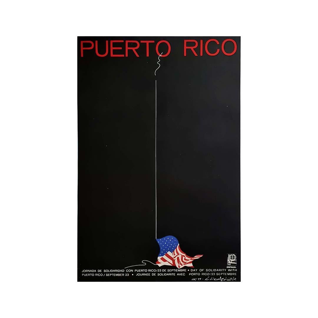 70s Original cuban poster for the day of solidarity with Puerto Rico - OSPAAAL - Print by Unknown