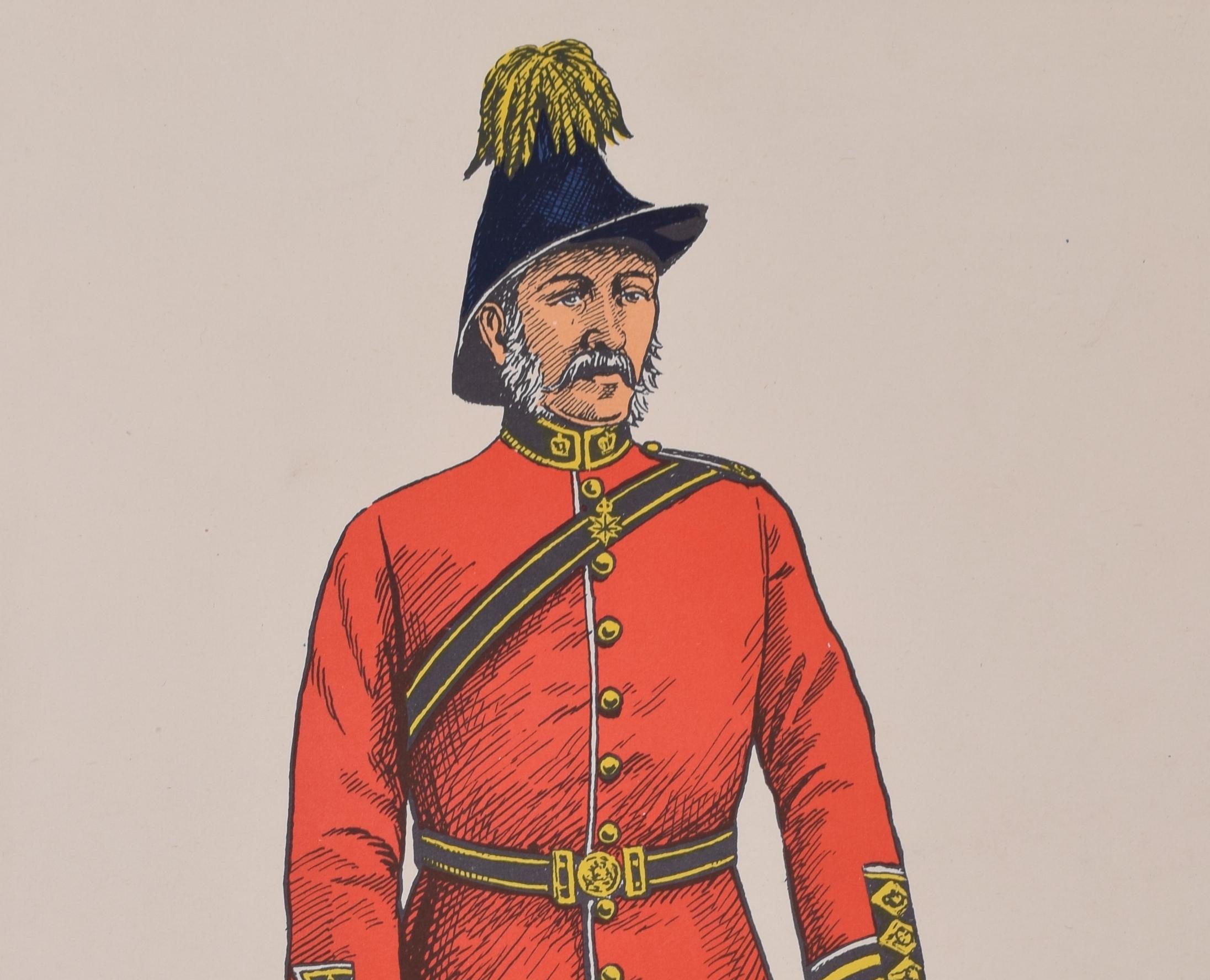 9th Queen's Royal Lancers Officer Institute of Army Education uniform lithograph - Print by Unknown