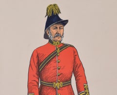 Lithographie de l'uniforme d'enseignement de l'armée du 9e Royal Lancers Officer Institute (Royaume-Uni)
