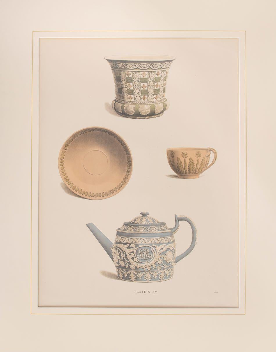 Unknown Figurative Print - A Cup and Saucer, Flower Pot, Teapot. Jasper. Pl. XLIV