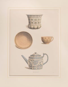 A Cup and Saucer, Flower Pot, Teapot. Jasper. Pl. XLIV