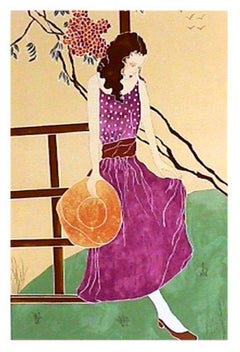 Vintage A Day in the Country, Portraits Lithograph by Gina Lombardi Bratter