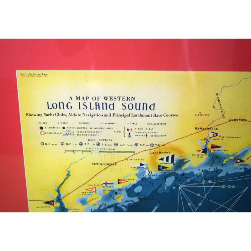 Map Of Western Long Island Sound, die Yacht Clubs, Aids To Navigation zeigt... (Braun), Print, von Unknown