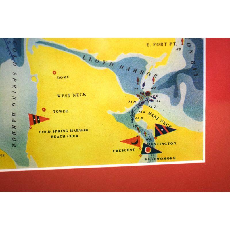 Map Of Western Long Island Sound, die Yacht Clubs, Aids To Navigation zeigt... im Angebot 3