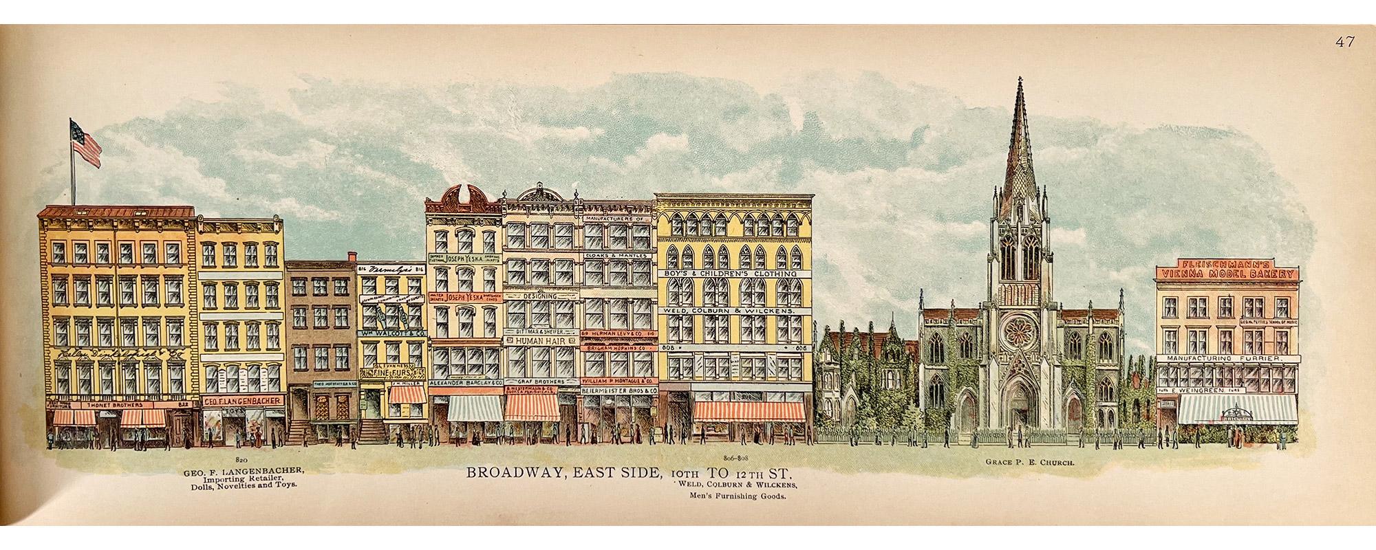 A Pictorial View of Broadway, 1899 - 74 Chromolithograph plates For Sale 10