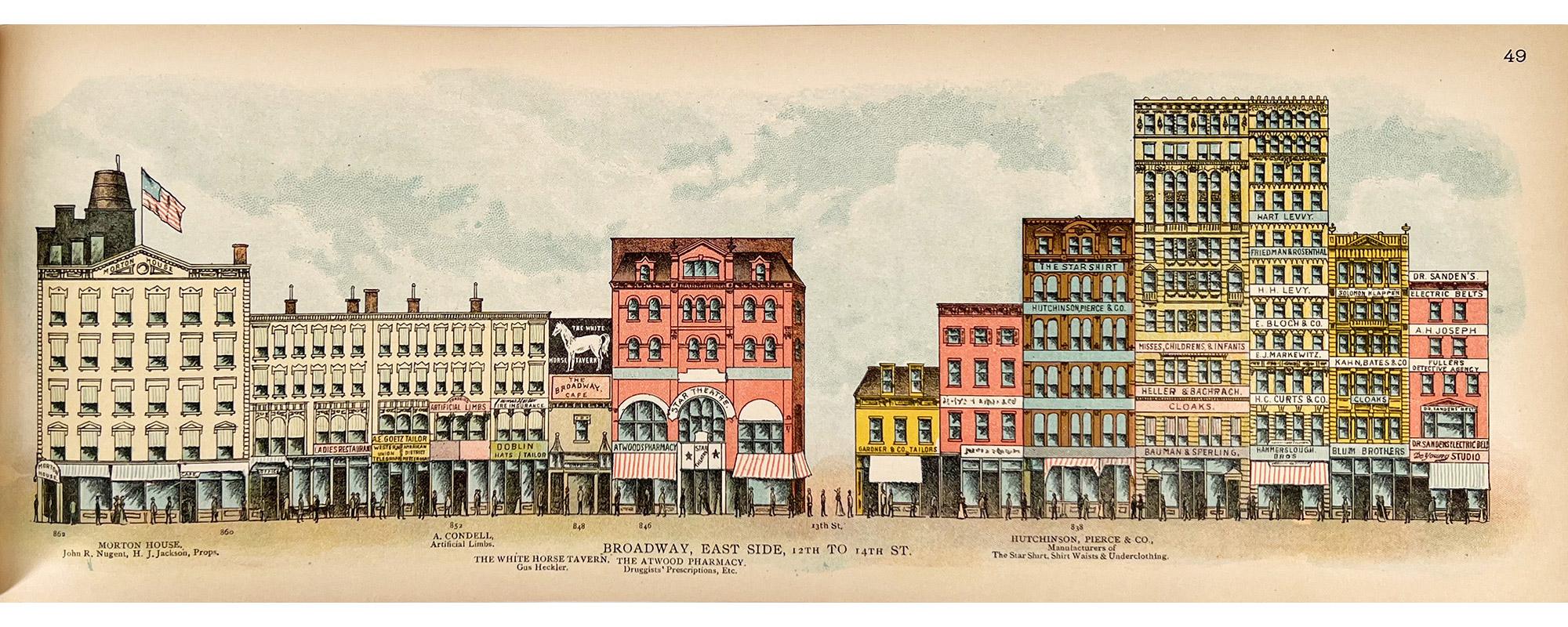 A Pictorial View of Broadway, 1899 - 74 Chromolithograph plates For Sale 11