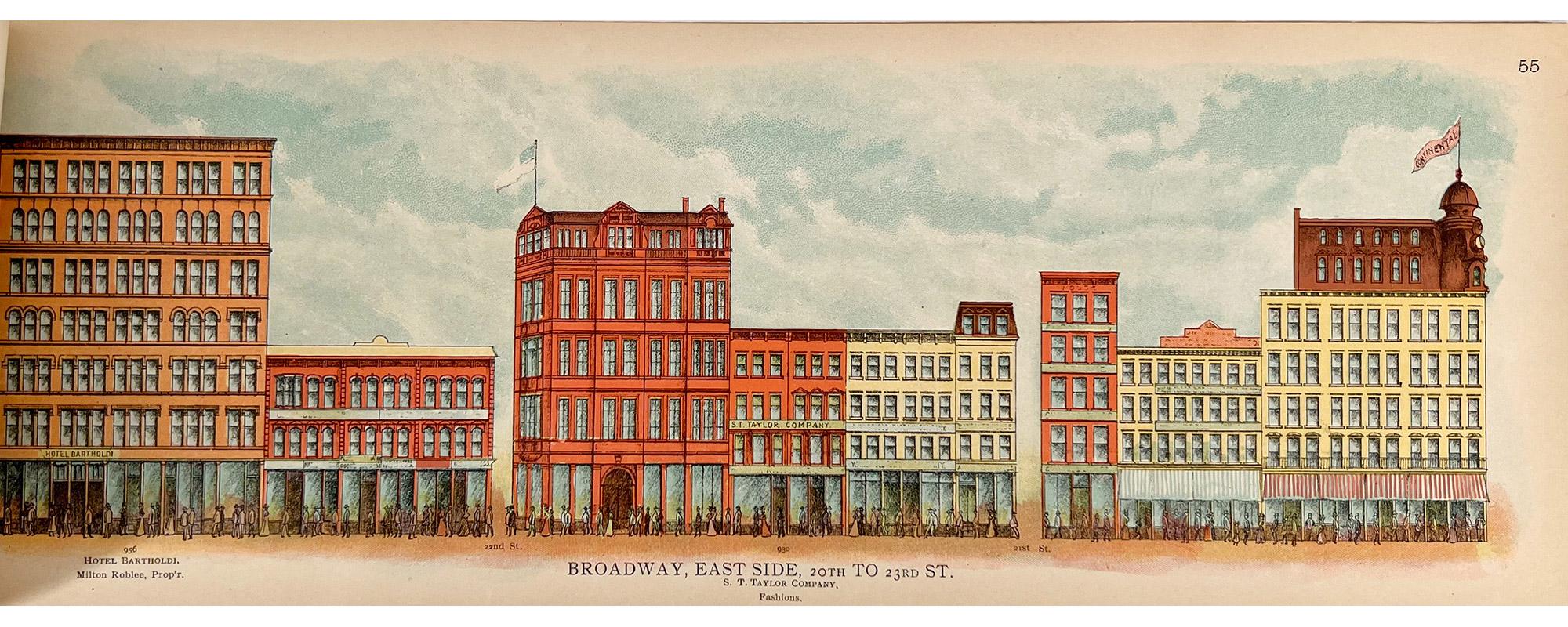 A Pictorial View of Broadway, 1899 - 74 Chromolithograph plates - American Realist Print by Unknown