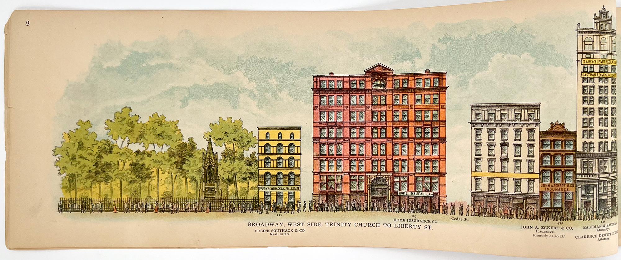 A Pictorial View of Broadway, 1899 - 74 Chromolithograph plates For Sale 4