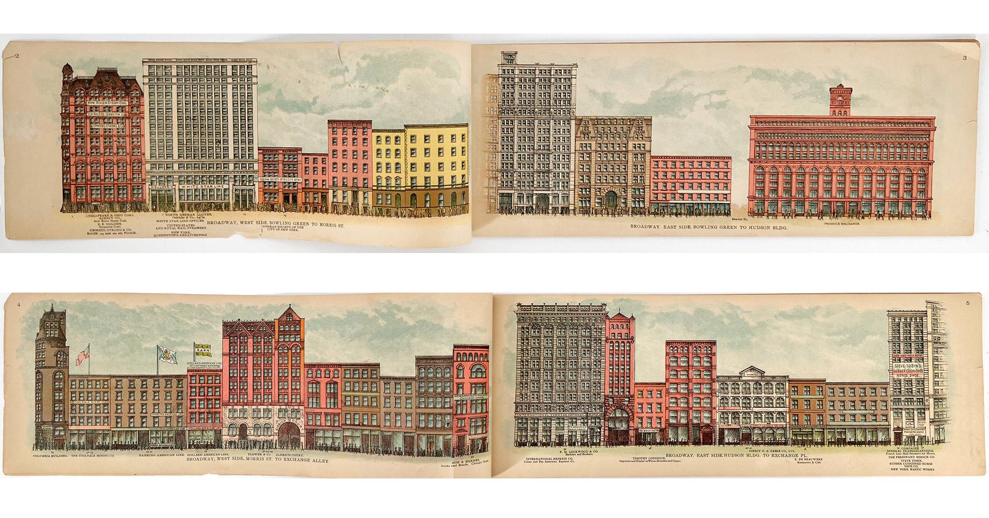 Una vista pittorica di Broadway, 1899 - 74 tavole in cromolitografia