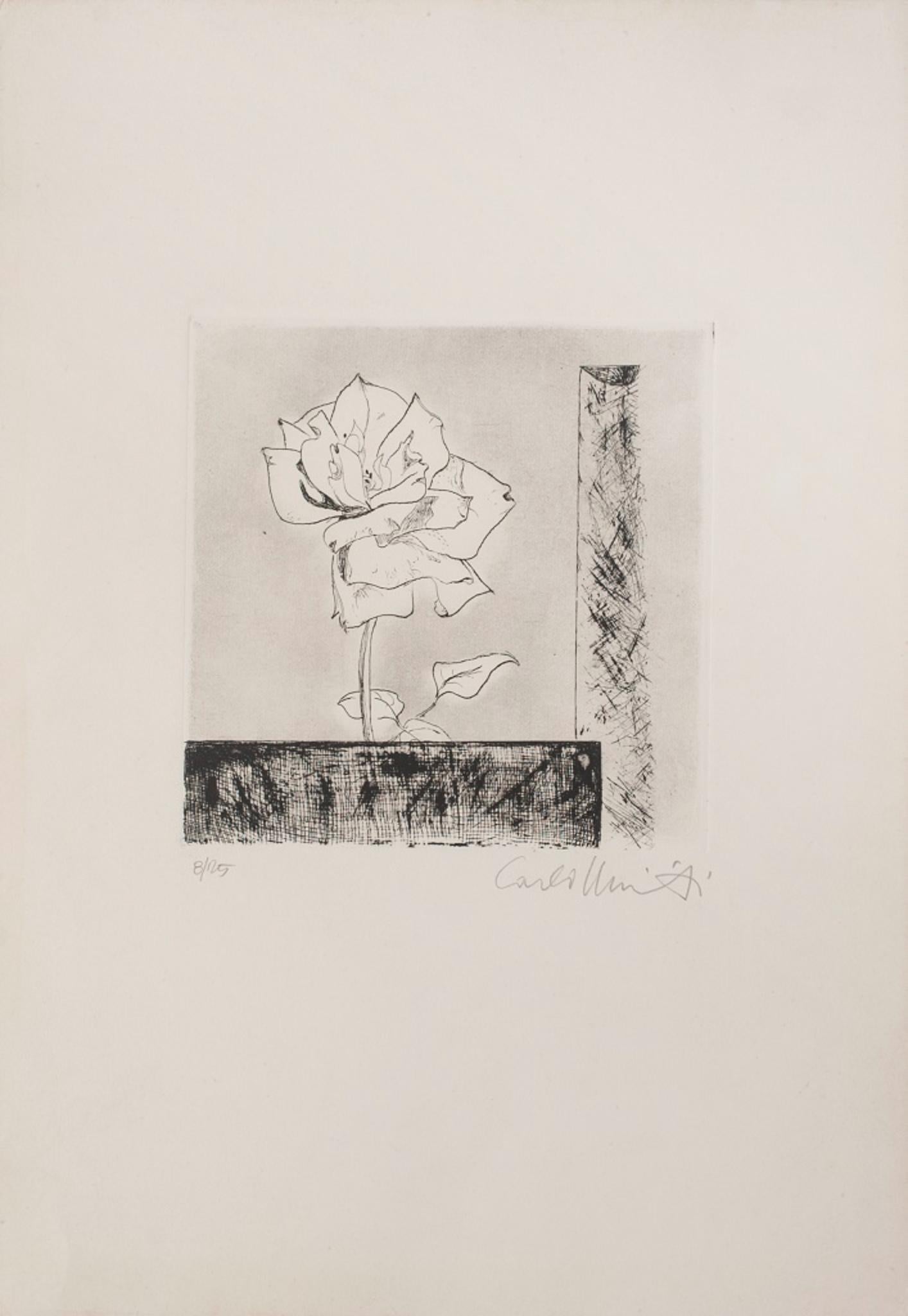 Unknown Figurative Print – Eine Rose - Original Kaltnadelradierung  - 1920s