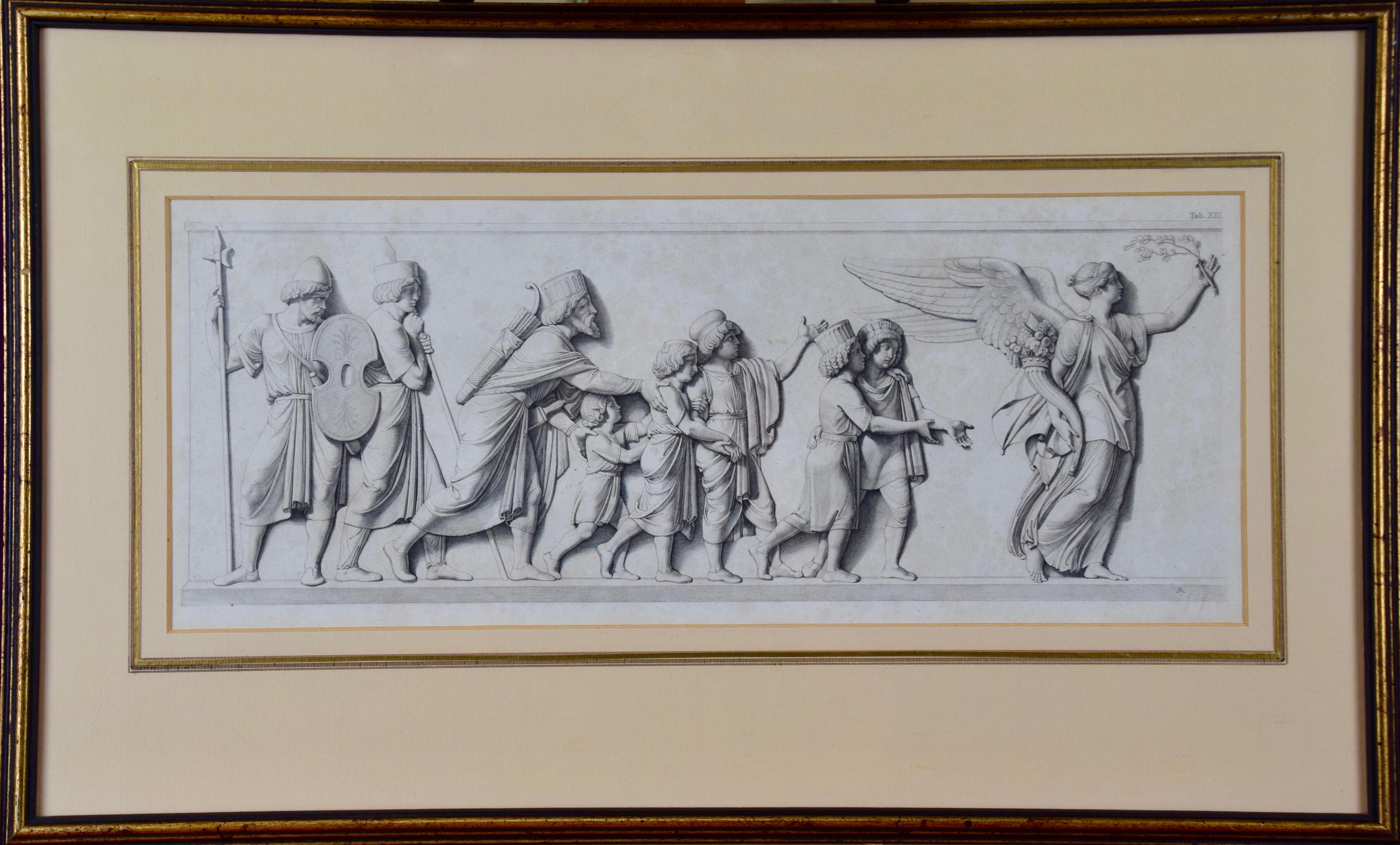 A Set of Four Engravings of Processions of Roman or Greek Soldiers and Citizens 7