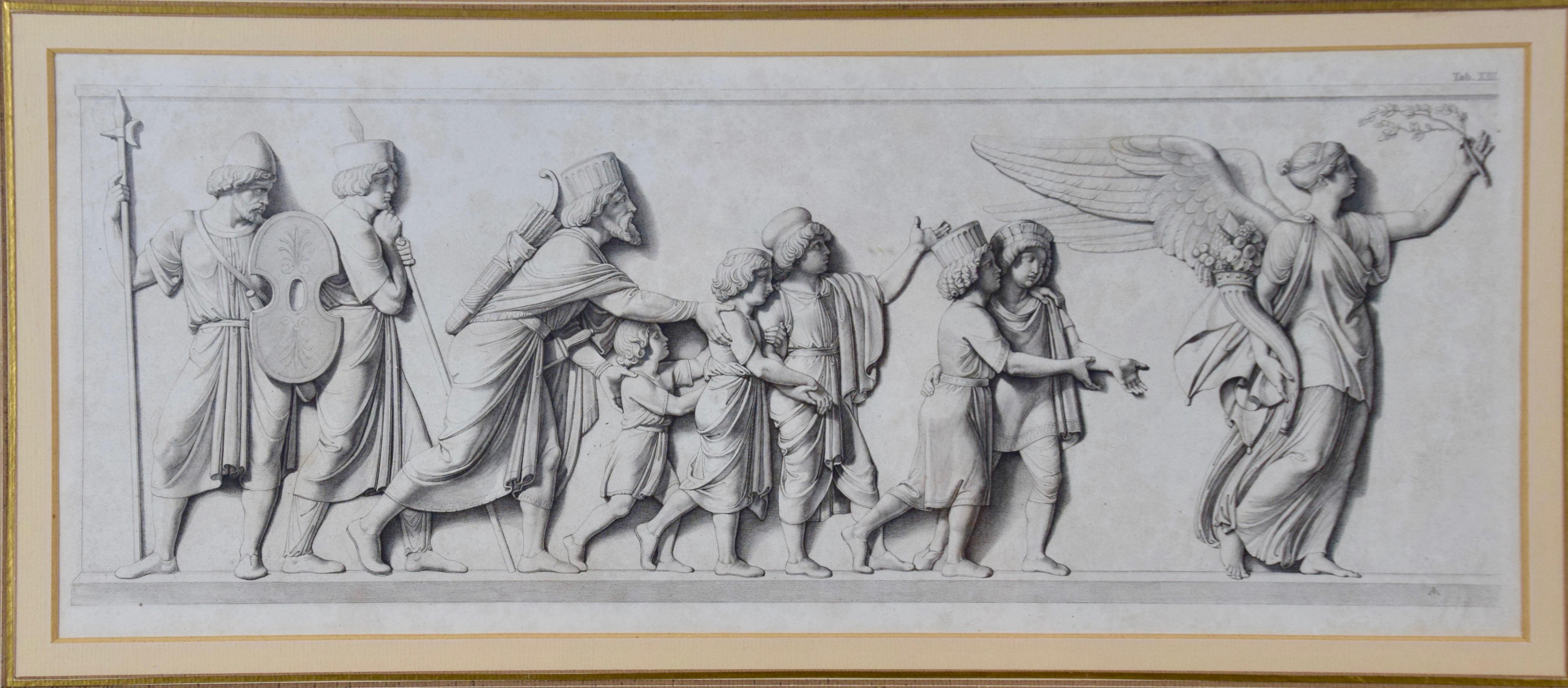 A Set of Four Engravings of Processions of Roman or Greek Soldiers and Citizens 8