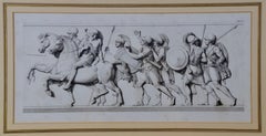 Set von vier Gravuren mit Prozessionen von römischen oder griechischen Soldaten und Bürgern