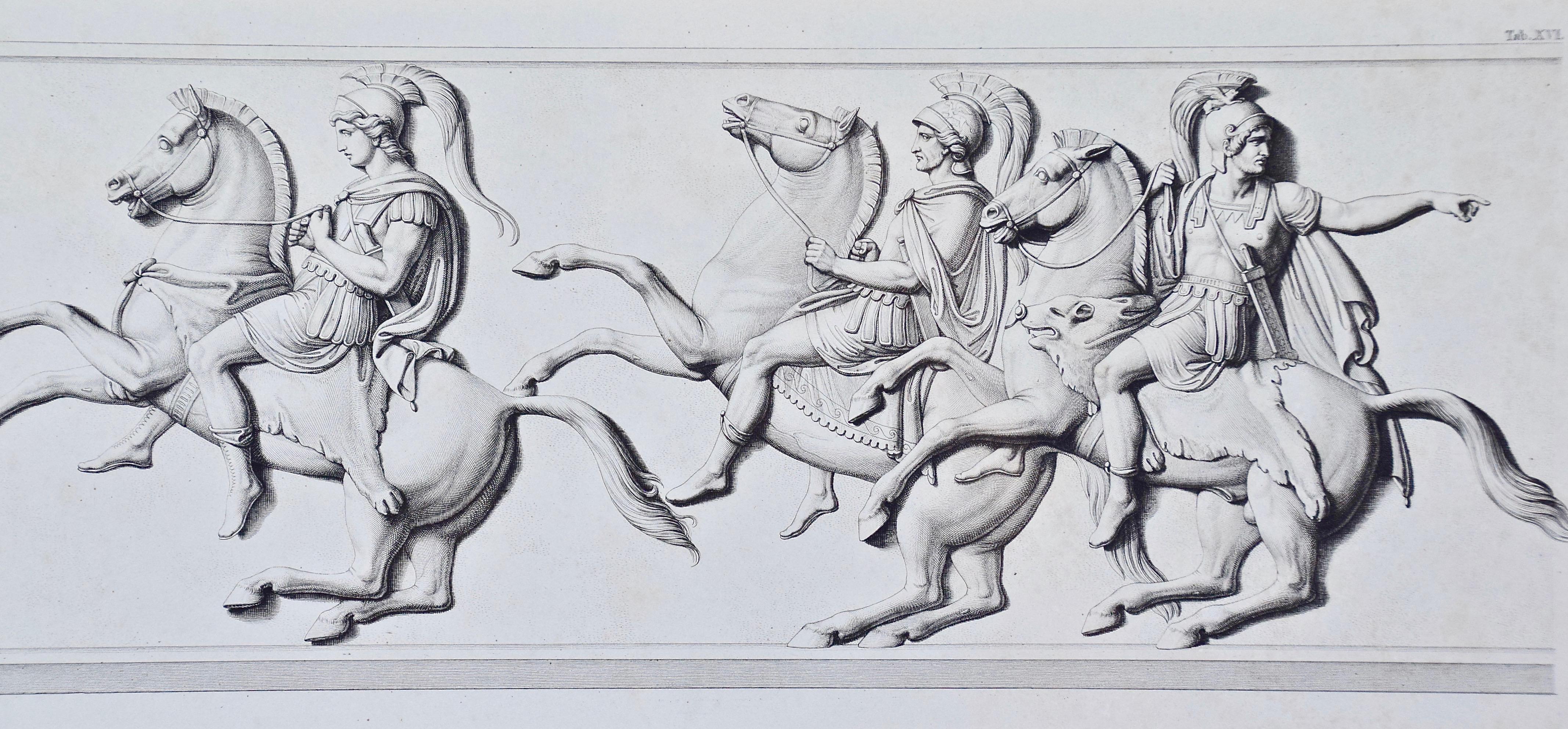 A Set of Four Engravings of Processions of Roman or Greek Soldiers and Citizens 2