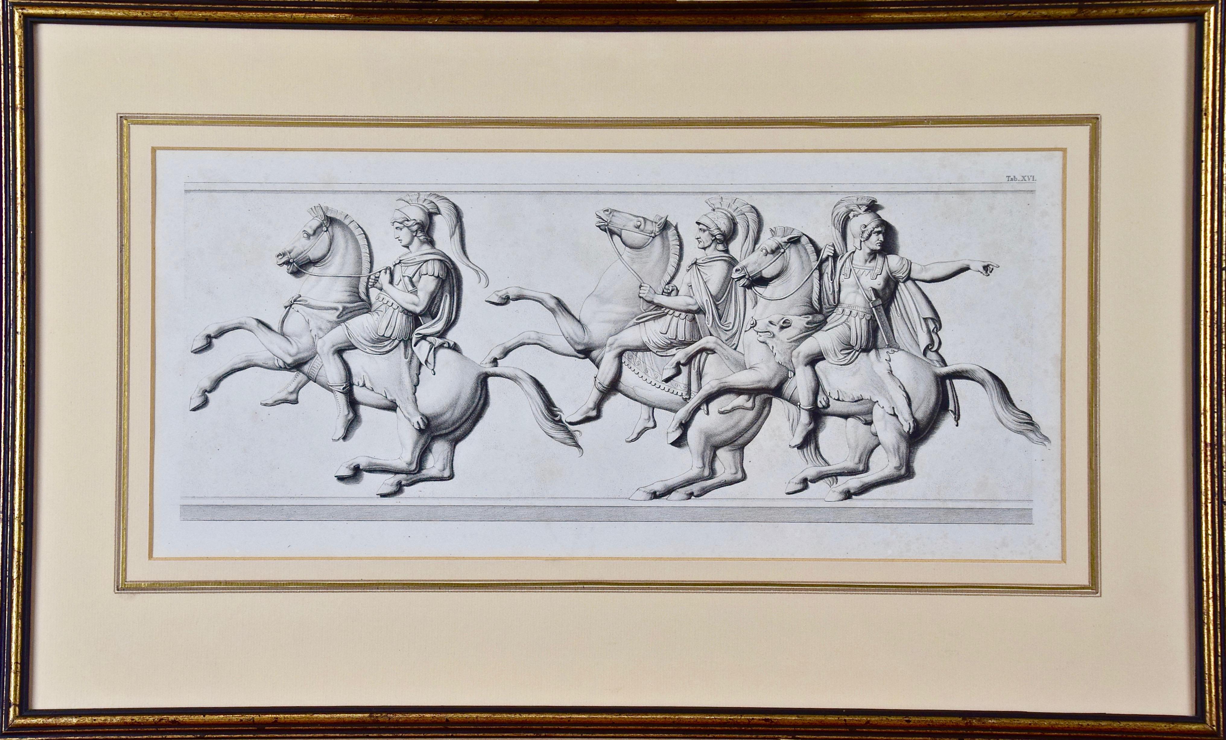 A Set of Four Engravings of Processions of Roman or Greek Soldiers and Citizens 1