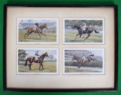 A Set of Four Framed Images Relating to 1930s Horseracing Derby & Grand National