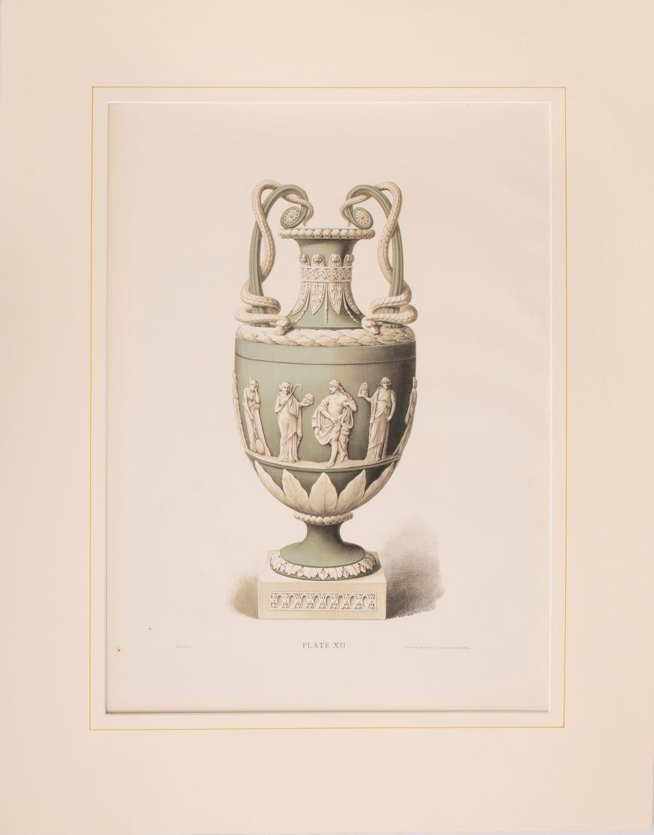 Unknown Figurative Print - A Vase in grey-blue Jasper, with reliefs of the Muses, &c. Pl. XII