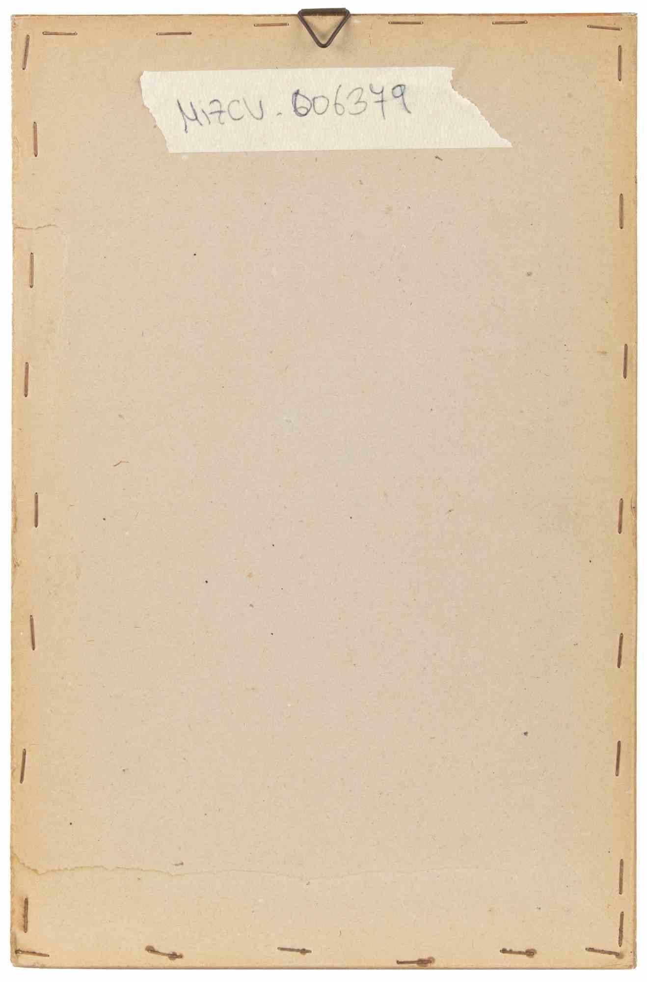 Abstract Composition - Drawing - Mid-20th century - Beige Abstract Print by Unknown