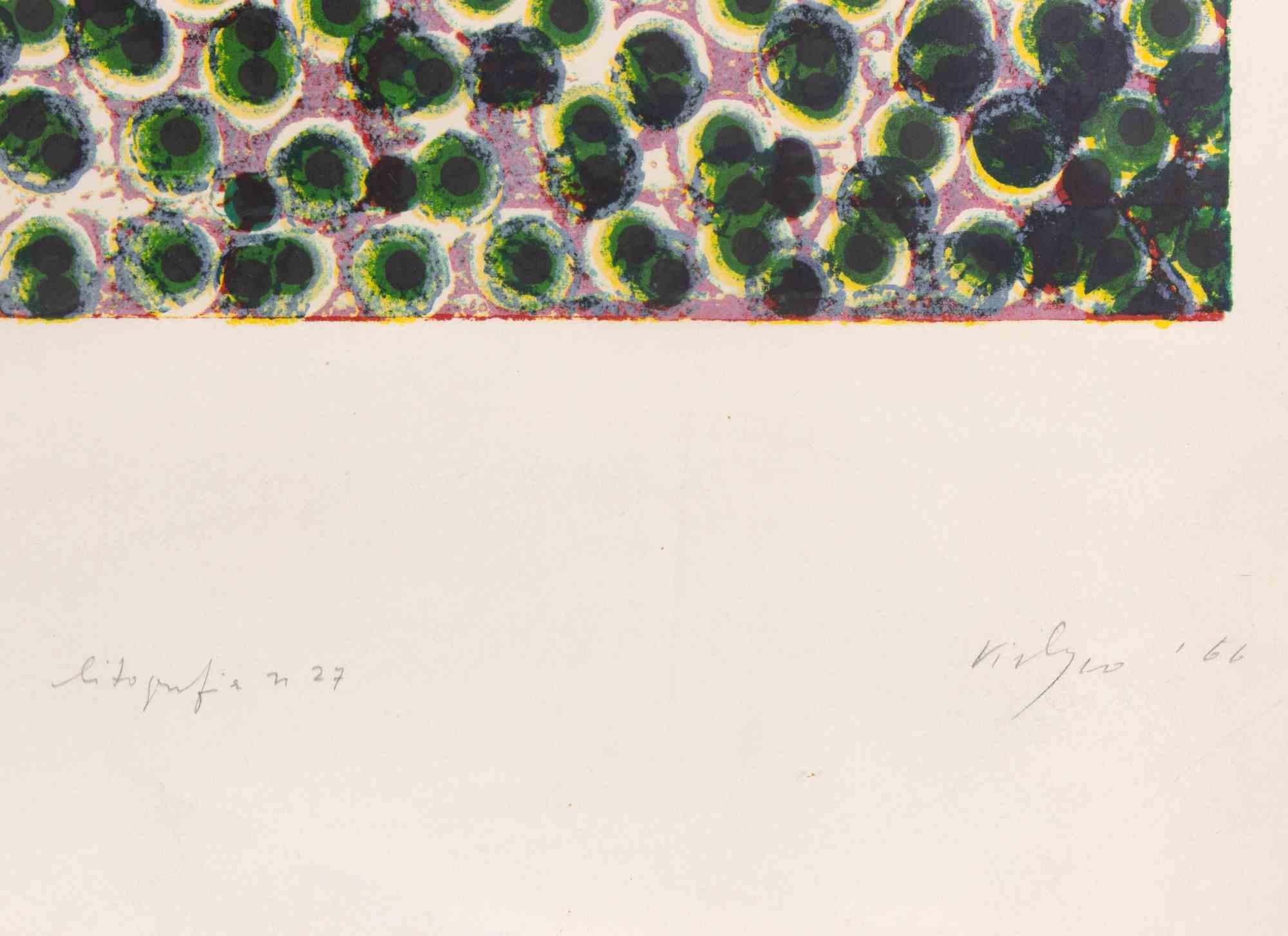 Abstract composition is a contemporary artwork realized by Artist of 20th century in 1966.

Mixed colored lithograph.

Hand signed, dated and numbered on the lower margin.

Edition of 1/54. Plate 27

Includes frame