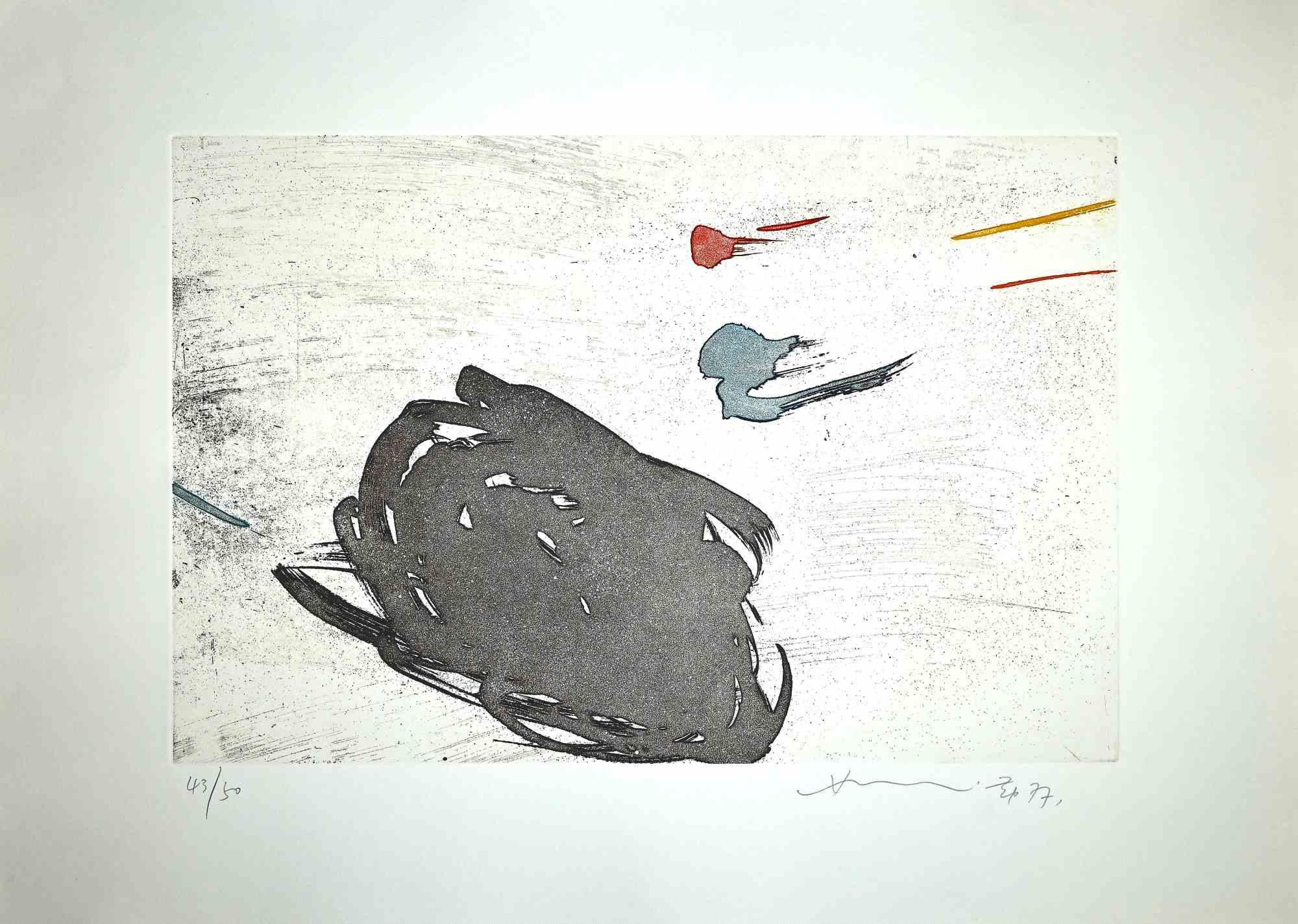 Abstract Composition - Original Etching by Hsiao Chin - 1977